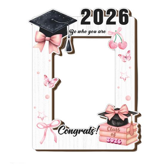 Graduation Memorial Wooden Photo Frame Class of 2026 Solid Wood