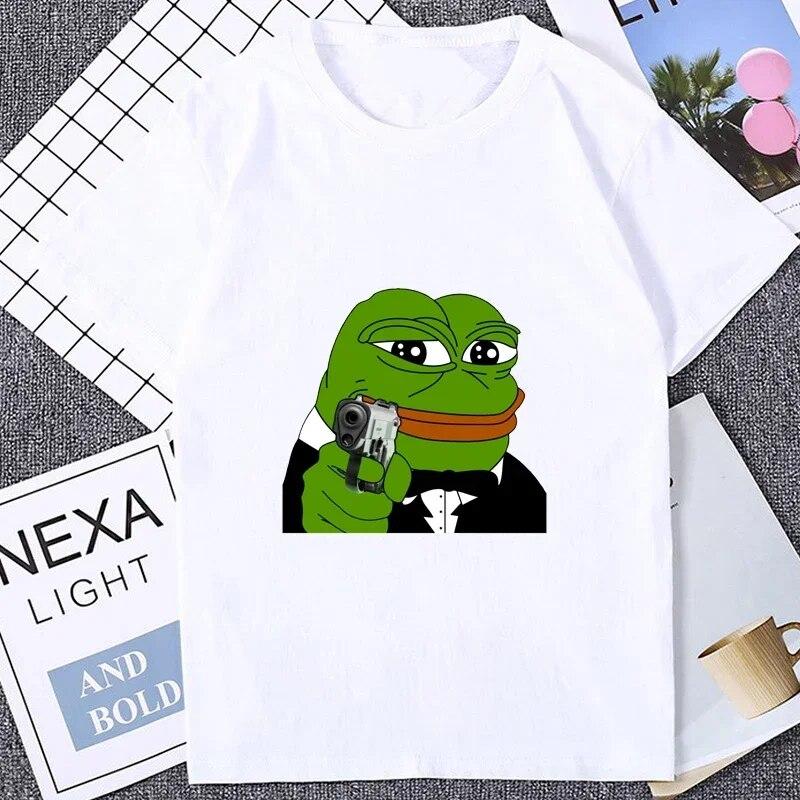 

Футболка унисекс с графическим принтом «Грустная лягушка», повседневная футболка с коротким рукавом в Корейском стиле, футболка ACG Otaku, уличная одежда в стиле Харадзюку, мягкие хипстерские футболки 3XL