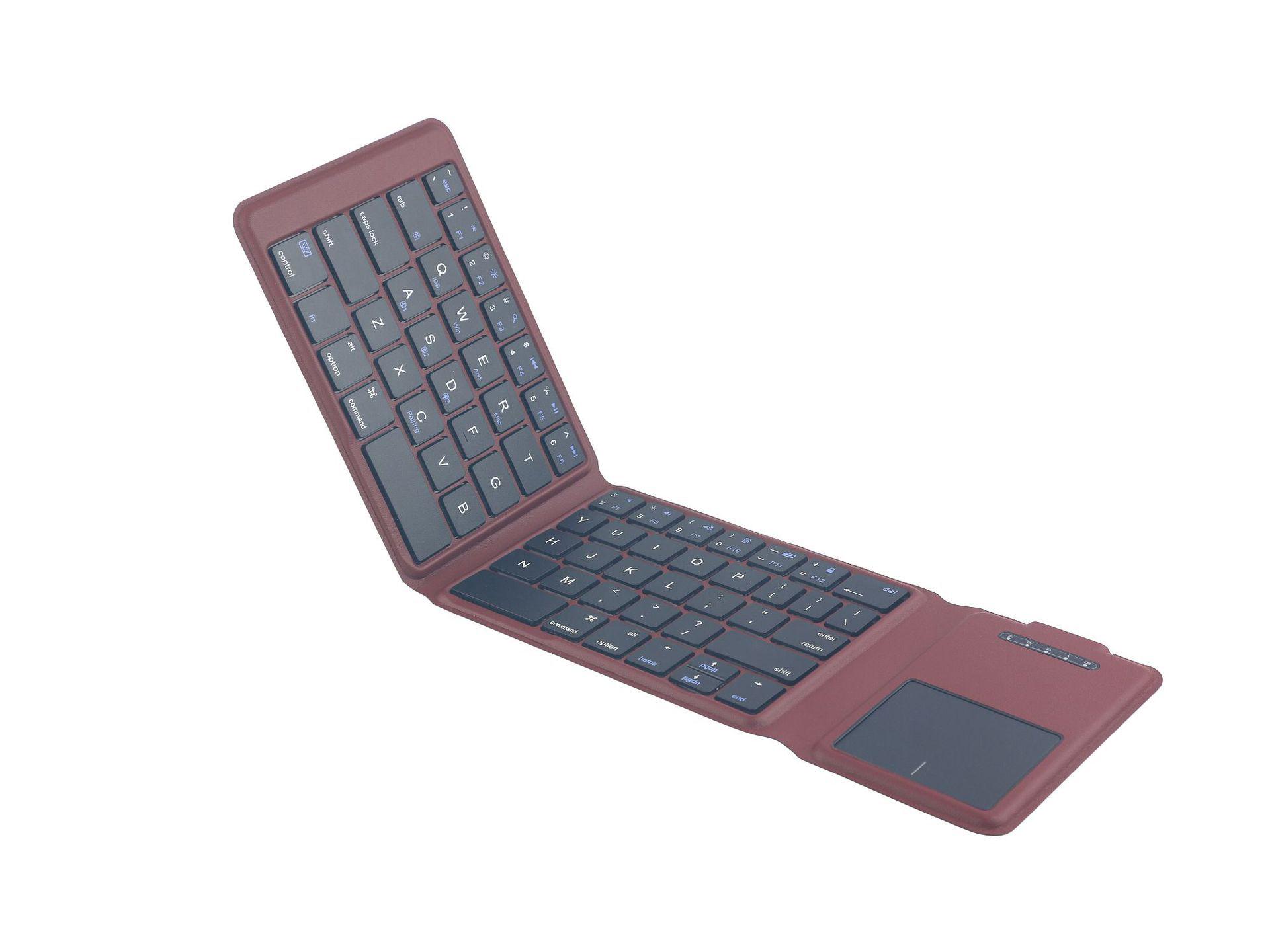 

Leather-Feel Foldable Bluetooth Keyboard & Mouse: Multi-System Support, Portable, Silent червоний