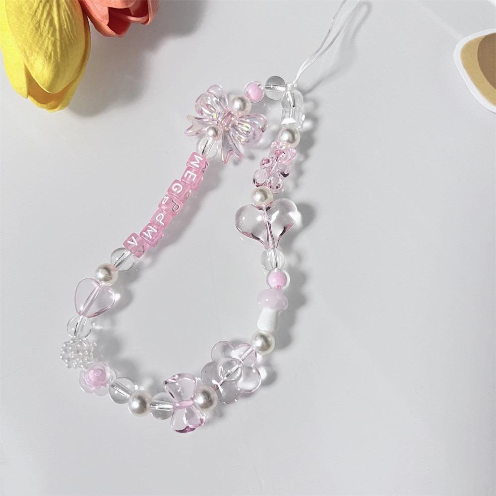 Anti-lost Pearl Bowknot Phone Lanyard Detachable Bag Camera Pendant  Phone Charm Accessories