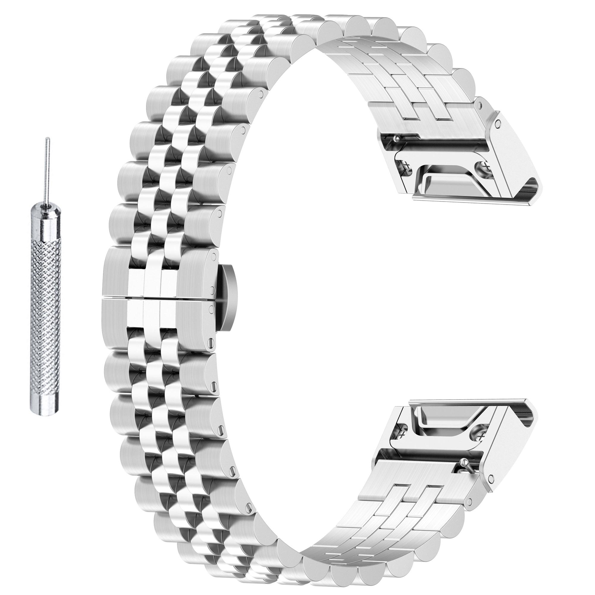 

Replacement Watchband for Garmin Forerunner 570 42mm/Fenix 7S/6S/5S Stainless Steel Watch Strap with Tool Silver