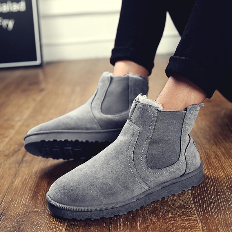 Buty zimowe męskie wysokie trampki śnieżne buty męskie wsuwane botki