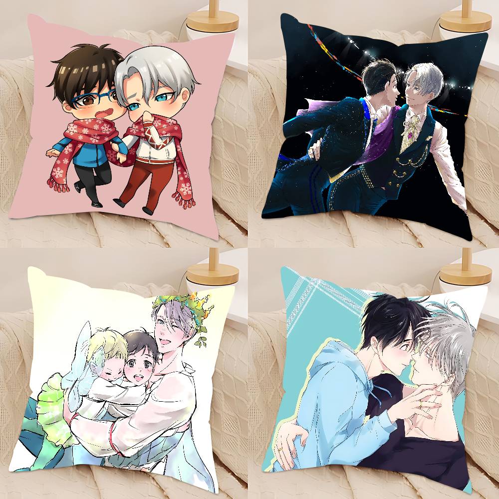 Anime Y-Yuri On Ice Pillow Case Removable Washable Cushion Cover – All-Season Soft Linen