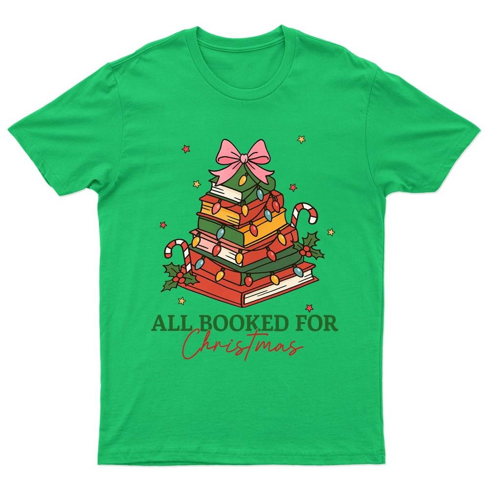 All Booked For Christmas TShirt Unisex Gift Retro Seasonal Funny Xmas Santa c S