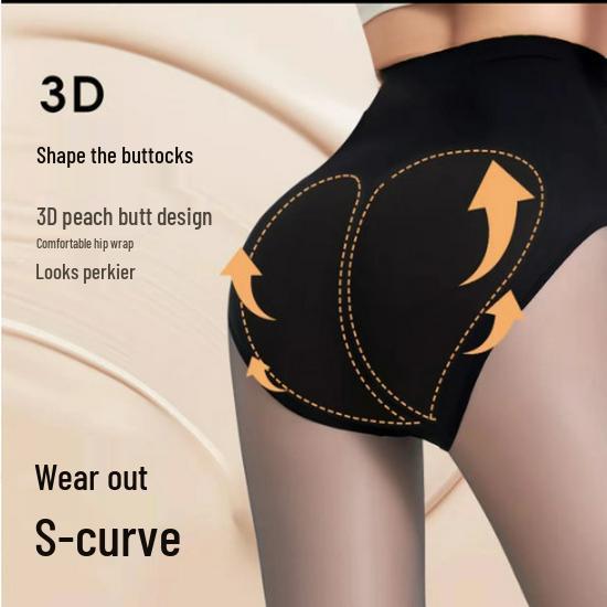 Upgraded High-Waist Seamless Sheer Black Fleece-Lined Leggings