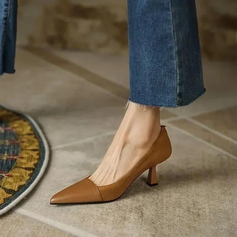 2024 Fashion Women's Shoes Shallow-mouthed Women's High-heeled Shoes Sexy Pointed Toe High-heeled Shoes Zapatos De Mujer