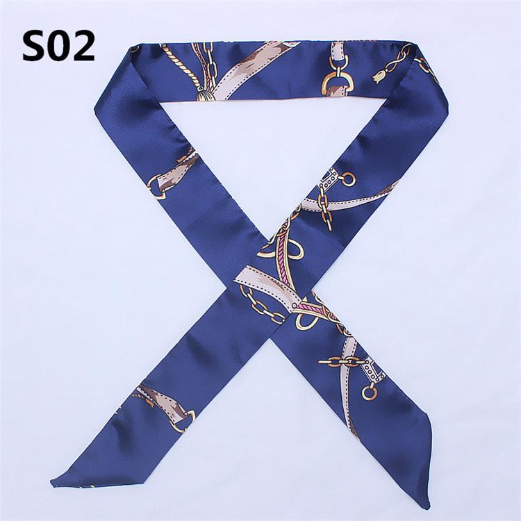 47 Colors Brand Bandana Small Silk Bag Scarf Women Head Hijab Scarf Long Skinny Scarves For Ladies Fashion Headband