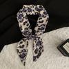 Korean Style Leopard Print Polka Dot Women's Silk Tie Scarf and Headscarf Ribbon