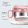 304 Stainless Steel Anti-fall Children's Bowl with Lid, Double Ear, Cute Cartoon for Infants.