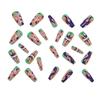 Mystic Eye Snake Pattern Medium-Length Ballet False Nails - 24 Piece Set