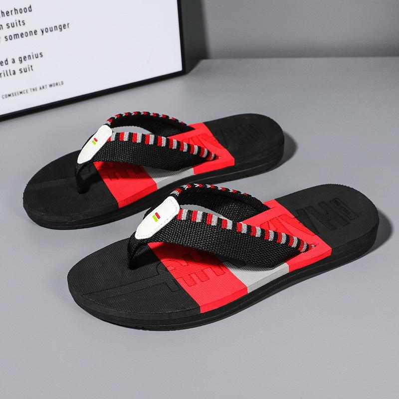 

Trend non-slip outer wear clip drag beach flip-flop men s factory spot soft bottom casual sandals sports 45 червоний