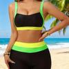 European and American Fashion and Casual Two-piece Set Contrasting Color Bikini Swimsuit