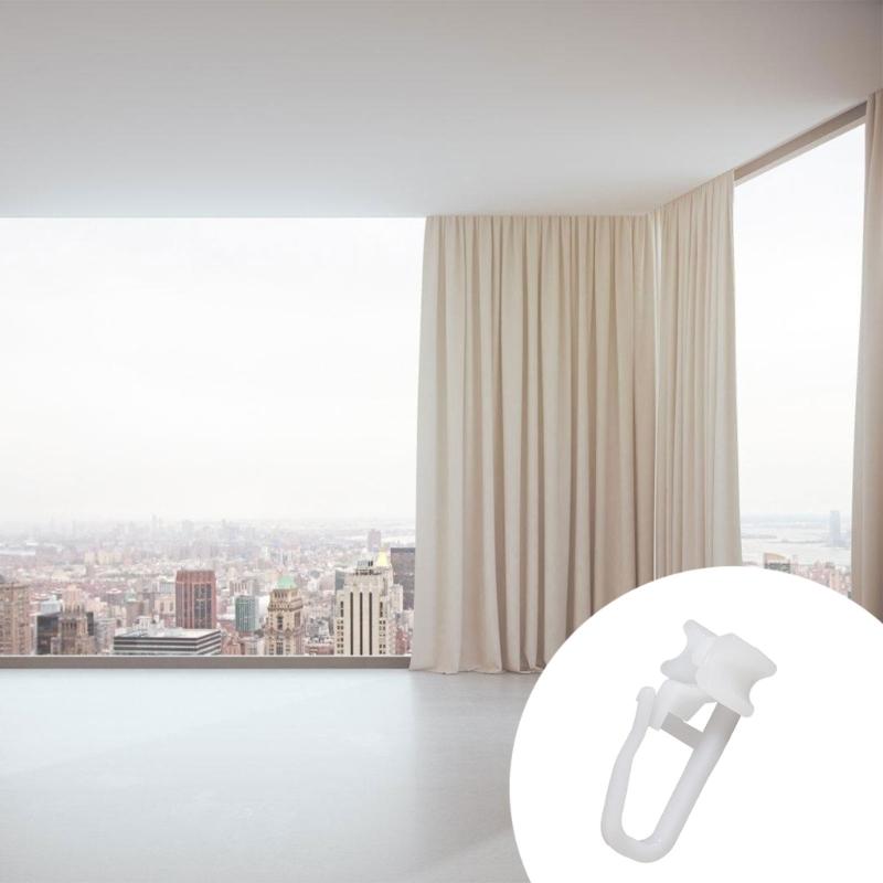 20Pcs Plastic Curtain Track Slider Replacement Sliding Curtain Hooks For Quiet Smooth Movement And Simple Installation