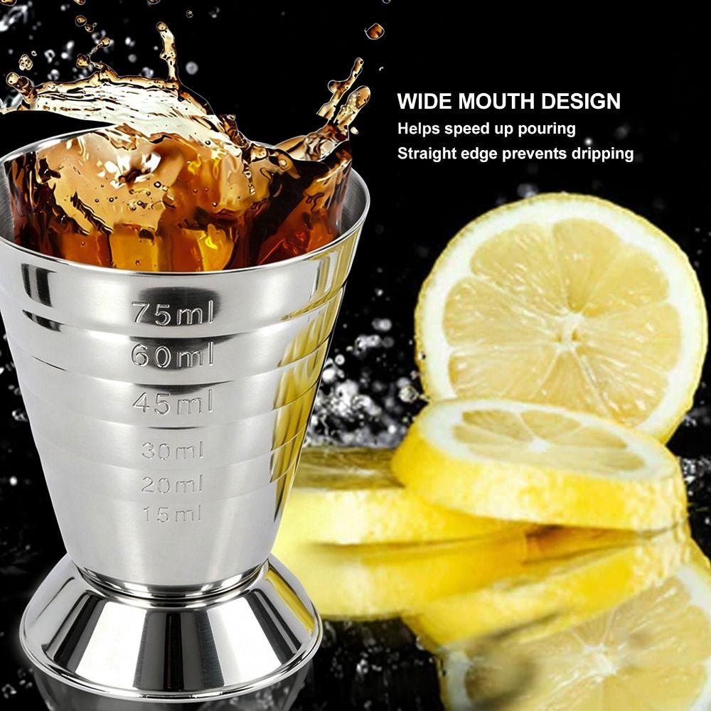 3 Scales Bar Measuring Cup 304 Stainless Steel Kitchen Measuring Cup Cocktail Jigger  Bartender