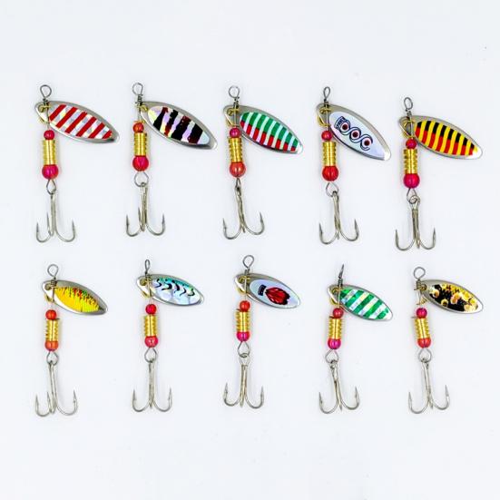 30Pcs Jig Spinner Bait Kit Sharp Hook Design Mini Size Portable Rotating Spinner Fishing Lures Topwater Lures