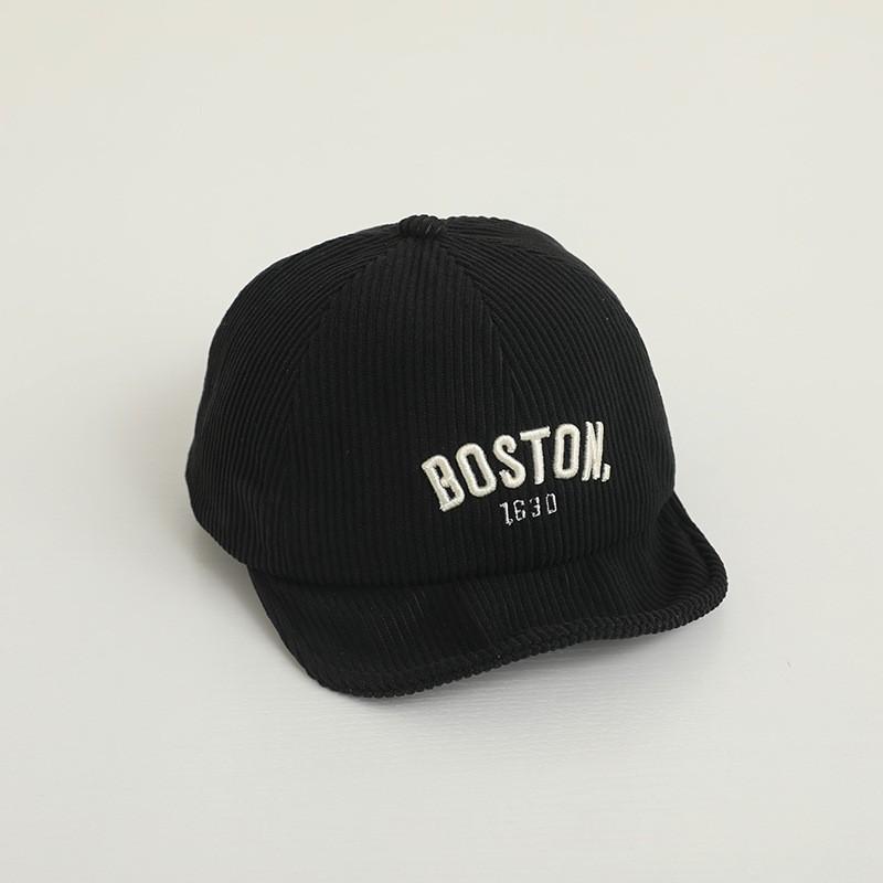 Solid Color Letter Baby Baseball Cap Winter Warm Corduroy Kids Peaked Hat Korean Soft Brim Adjustable Toddler Boy Girl Sun Hats