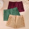 Women's Simple Solid Color Geometric Hollow Boxer Briefs Comfortable and Breathable Women's Underwear