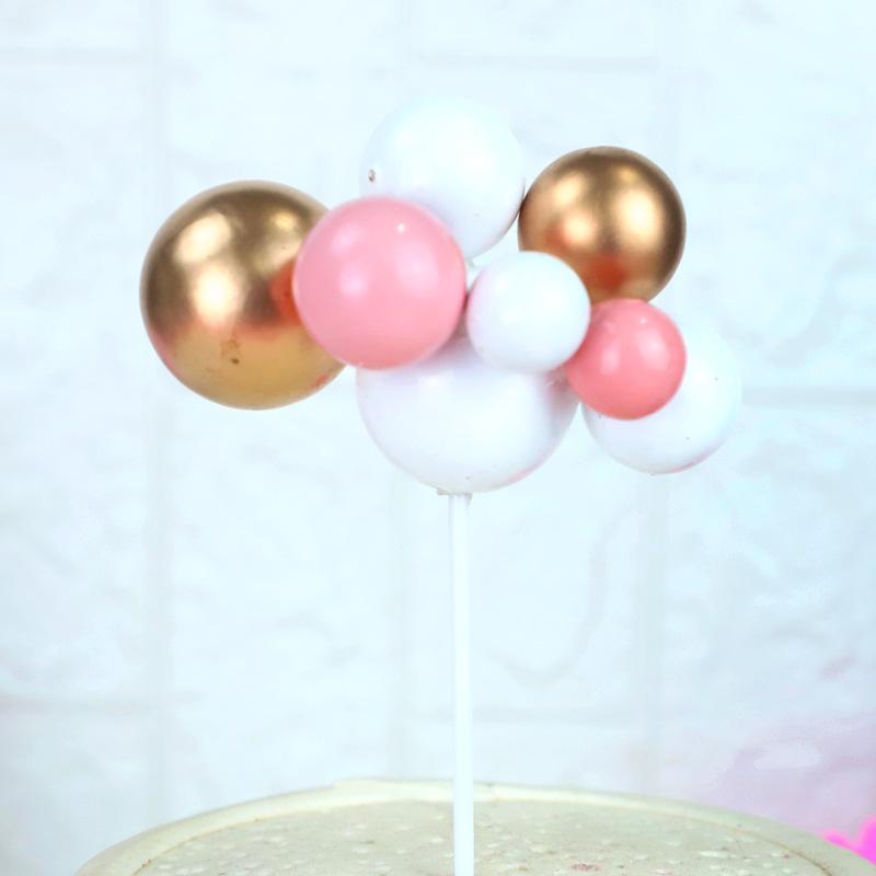 Fairy Princess Birthday Cake Decor: Gold Balls, Clouds & Colorful Wings Resin Ornaments