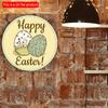2d Flat 20*20cm, Easter Home Decoration, Easter Happy Egg Wooden Logo, for Home, Kitchen, Garden, Bedroom, Bar Decor.