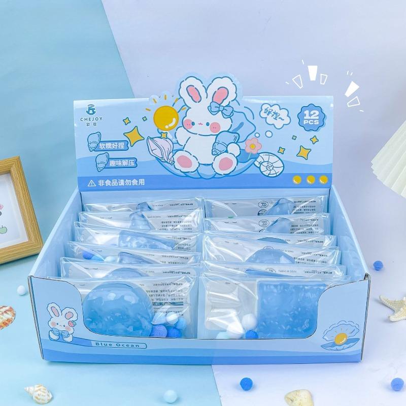 Transparent Ocean Mousse Squeeze Toy Squishy Square Fidget Toys Super Soft Circle Antistress Pinch Decompression Sensory Toy
