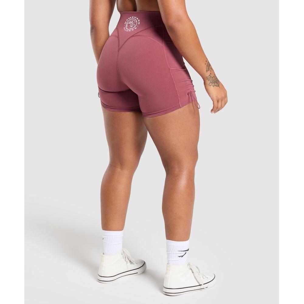 Gymshark Legacy Logo Tight Shorts Washed Berry Pink B7a4g Kcps