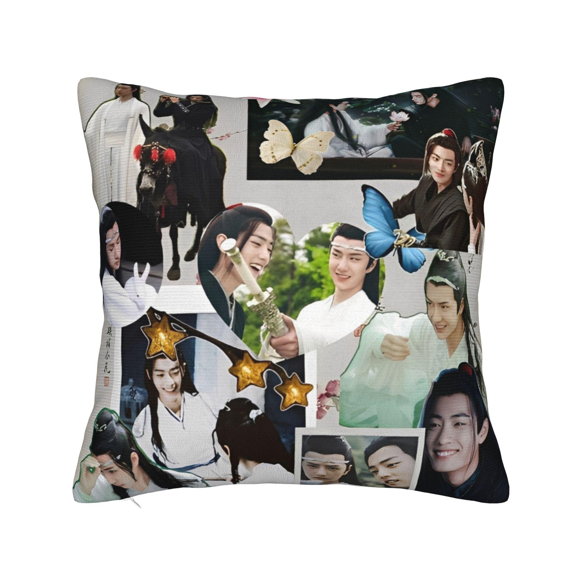

WangXian The Untamed Pillowcase Polyester Cushion Cover Decoration Lan Wangji Wei Wuxian Pillow Case Cover Home Dropshipping 12x12Inch