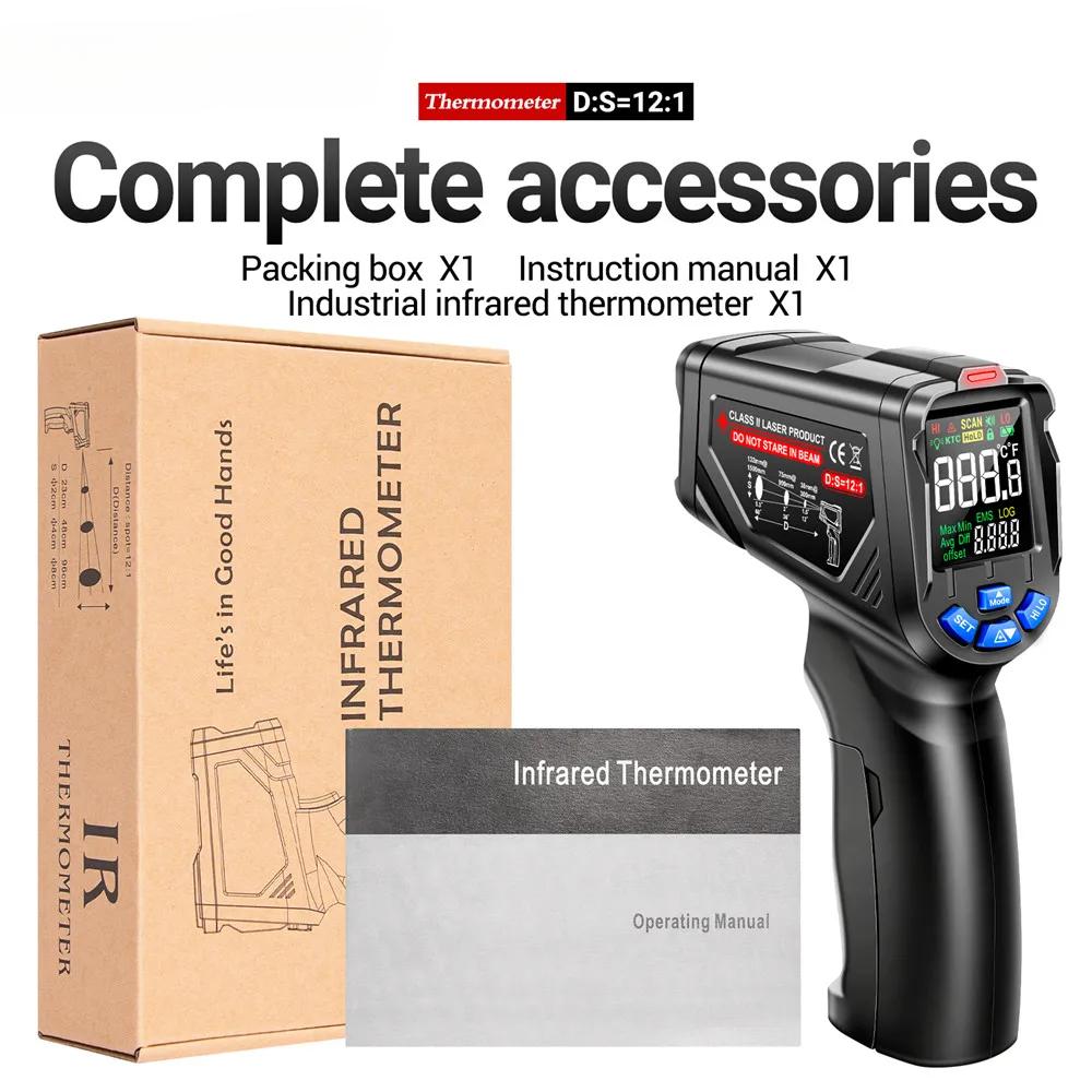 

TH06 Digital Infrared Temperature Sensor Gun 0.1-1.00 Adjustable VA Reverse Screen Thermometer Instrument Detection Tool