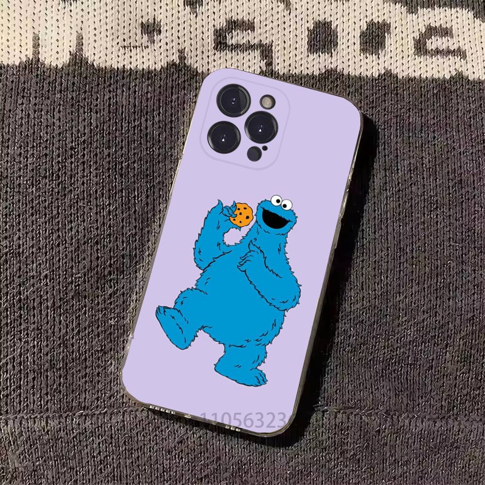 Cartoon C-Cookies Monster Phone Cases For iPhone 17 16 15 14 13 12 11 Pro Max Plus Luxury Camera Protection Plastic