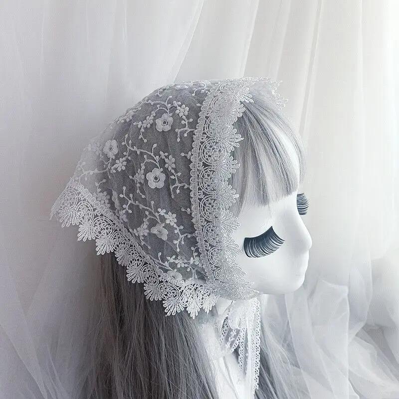 Lolita Cap Maid Cosplay Vintage Lace Bonnet Ruffled Hat Women Girls Pumpkin Cap Lace-up Adjustable Hat