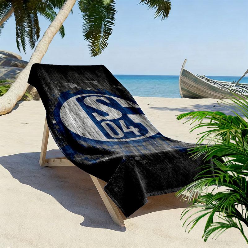 Asciugamano da Spiaggia Stampato FC Schalke 04, Asciugamano Grande Morbido ad Asciugatura Rapida per Spiaggia Campeggio Nuoto