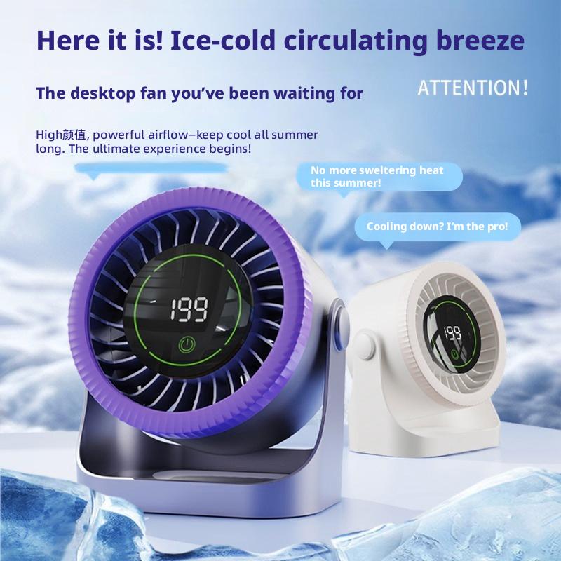 199 Speed Adjustable Desktop Circulation Fan Turbo Vortex Cooling Fan Wide Angle Quiet Desk Air Cooler For Home Office Bedroom