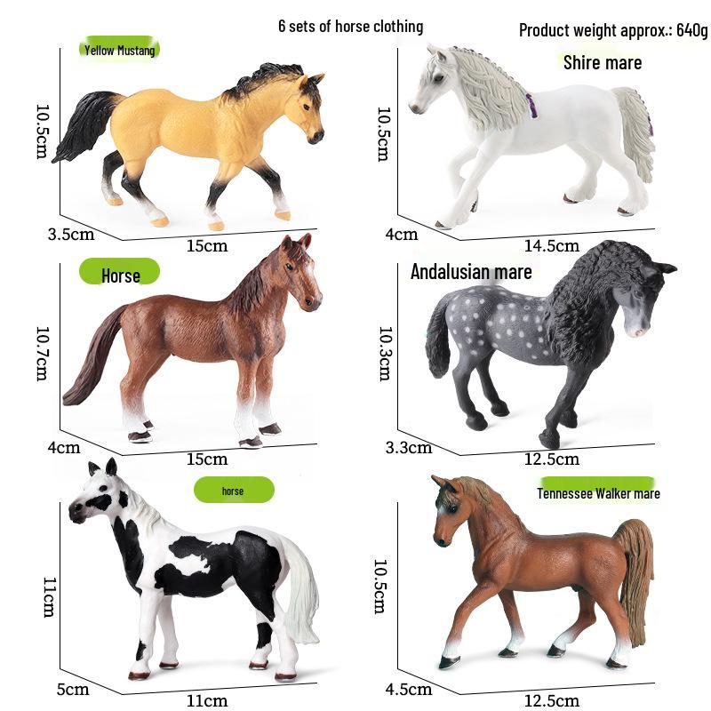 Cross-Border Simulation Horse Animal Model Toy Set for Kids Birthday Cake Decor