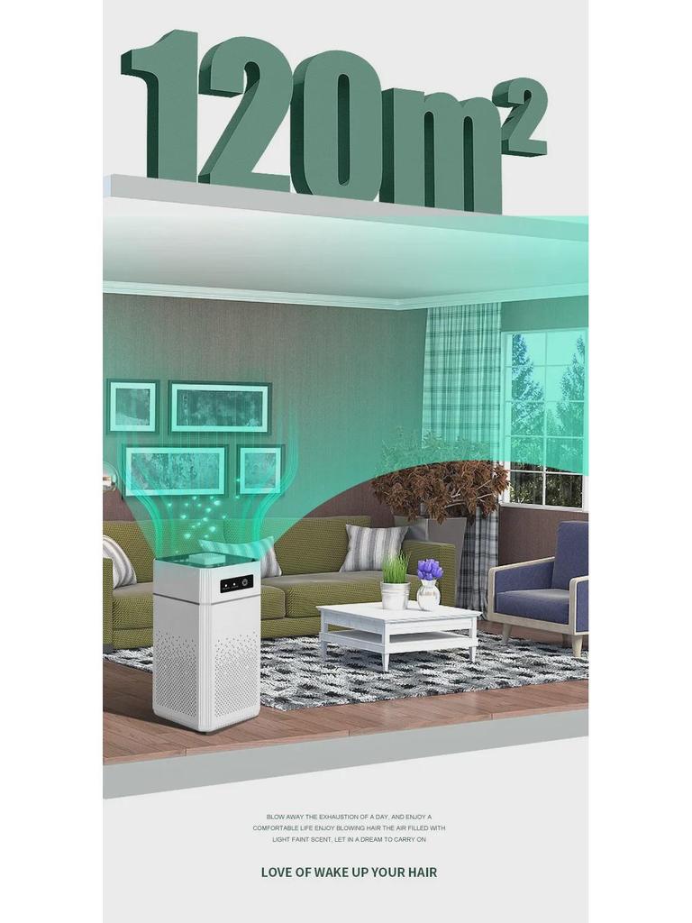 Mini Skrivebordsluftrenser med Negativ Ionteknologi for Hjem og Kontor, Fjerner Formaldehyd