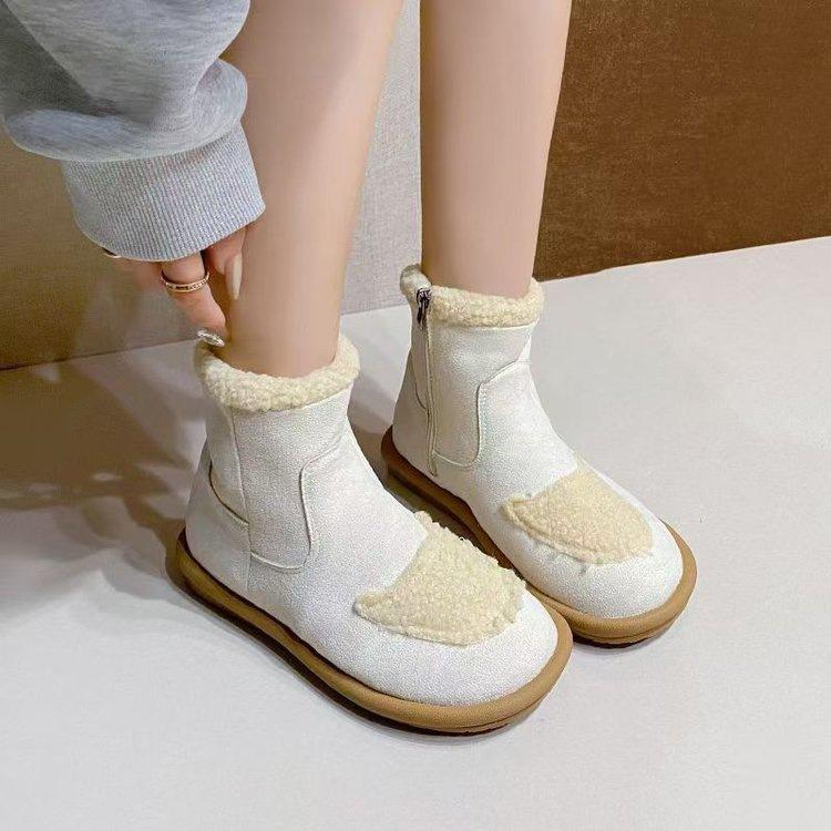Neue Samt-Schneestiefel Winter wasserdicht und rutschfest dicksohlige Baumwollschuhe verdickt und warm