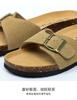 Fashion Causal Cork Slippers Woman Nubuck Belt Buckle Clogs Shoes Brand Valentine's Beach Slides Ladies Slip On Sandals Flats Babouches
