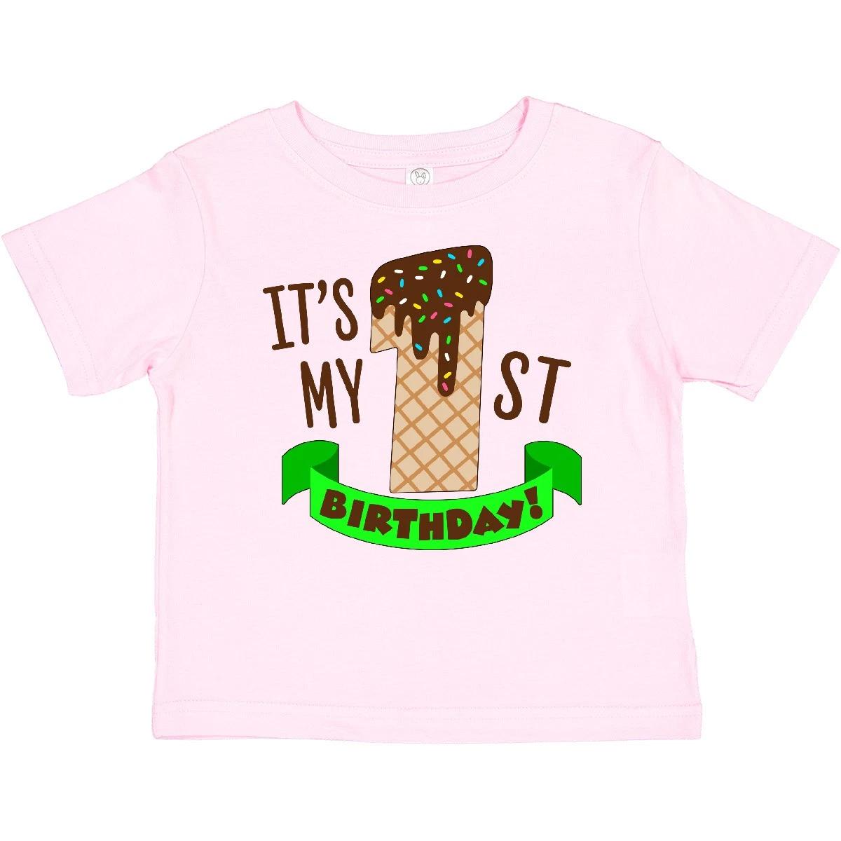Inktastic It s My First Birthday- Chocolate Ice Cream Baby T-Shirt Birthdays 1st 140