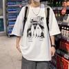 Short-Sleeved T-Shirt Men'S Trendy Half-Sleeved Men'S Top Loose Trendy Couple Five-Quarter-Sleeved Clothes