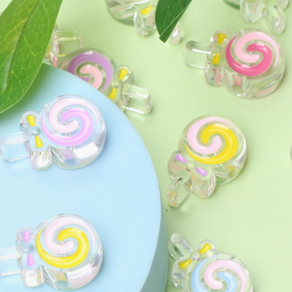 Perlen Armband Perlen DIY Handarbeit Kopf handgefertigt Acryl Lose Perlen Lollipop Tropf Öl Handykette Seil Material DIY Haarschmuck