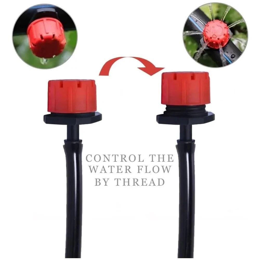 50pcs Adjustable Irrigation Drippers Sprinklers 1/4'' Emitter Dripper Micro Drip Irrigation Sprinklers for Watering System