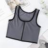 Front Zipper Compression Sports Bra Flat Chest Look Breathable Mesh Lightweight Support Daily Wear Exercise