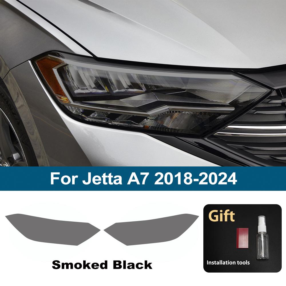 

Anti-Scratch High-Gloss Car Headlight Protective Film For Volkswagen Jetta A7 MK7 facelift Smoke Black Pre Cut Vinyl Wrap Film For A7 SMK