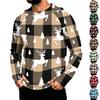 Men's Long Sleeve Hooded Sun Shirt with Christmas Print