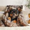 VIKAMA Chihuahua Welpen Flanelldecke Moderner Stil Weicher Komfort Büro Klimatisierte Decke Ganzjahresnutzung Haustierliebhaber Geschenk