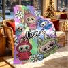Custom Name Personalized Labubu Print Blanket, Home Decor, Bedroom, Sofa, Camping, Couch, Gifts for Birthday ChristmasEnthusiasts