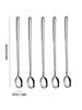 5pcs 304 Stainless Steel Spoons Ice Cream Spoons Long Handle Coffee Spoons Stirring Spoons Kitchen Utensils