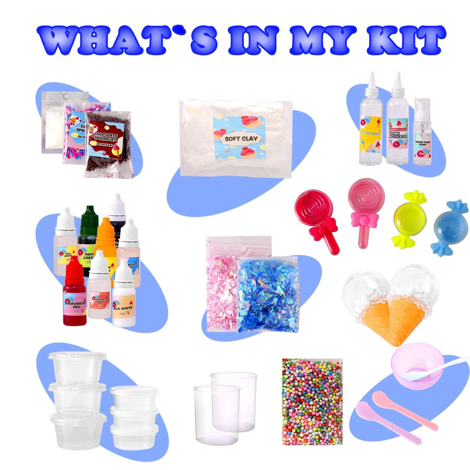 

Sweet Treats Ice Cream Slime Kit Safety Diy Squishy Crystal Mud Toy Sensory Toy With Foaming Glue Girls Gifts OneSize