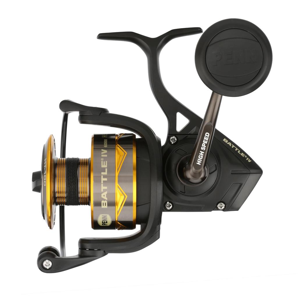 Penn Battle IV Spinning Fishing Reel HT-100 Drag System Full Metal Body Side Plate CNC Gear Hydro Armor Seals Waterproof 2000 Size