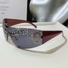 Nuevas Gafas de Sol de Moda Hechas a Mano con Diamantes para Mujer de Montura Grande Sin Bordes Gafas de Sol con Diamantes Gafas de Sol de Caja de Moda 81043-1