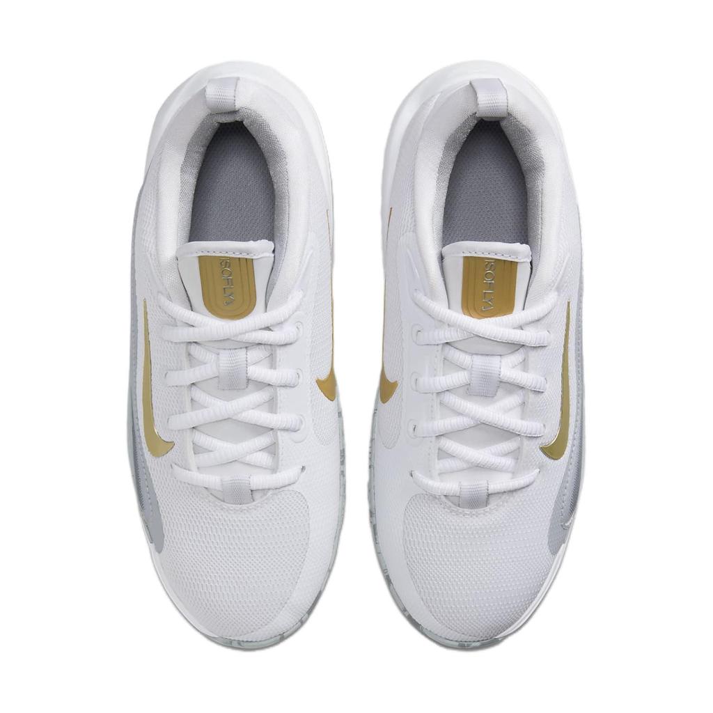 Nike IsoFly GS White Grey Gold Kids Sneakers Cool-Grey Wolf-Grey Metallic-Gold-Star FN4384-100