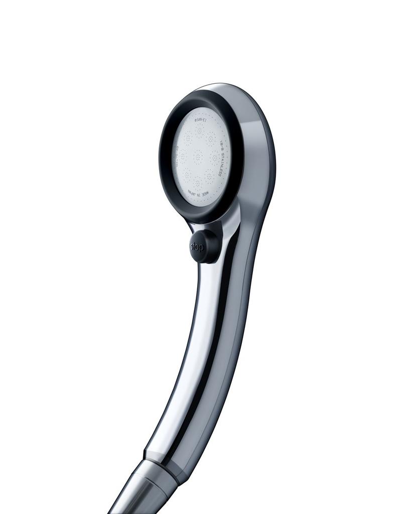 SANEI Rainy Metallic Black Shower Head (PS-303-81XA-CD) with Stop Function, Saves Approximately 50% of Water